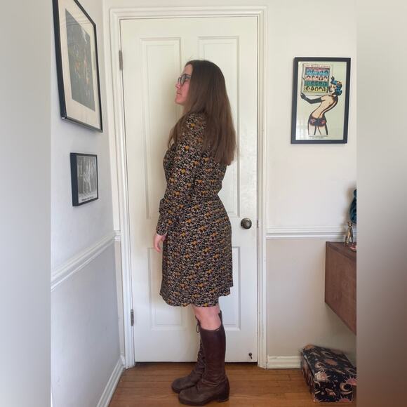 70s Vintage Diane Von Furstenberg Acrylic Patterned Dress - Picture 3 of 9